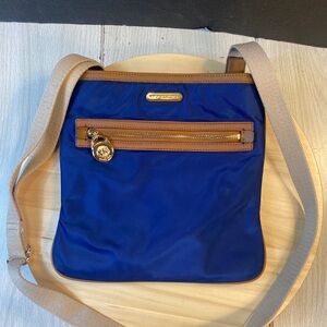 Michael Kors Kempton Crossbody Canvas/Leather Handbag Blue